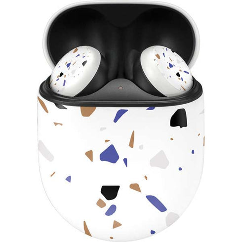 White Terrazzo Google Pixel Buds Skin